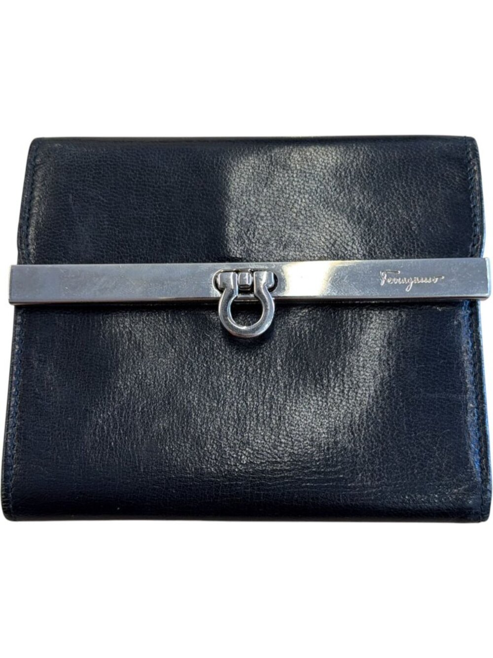 603141CR C1 Salvatore Ferragamo Wallet Black Leather